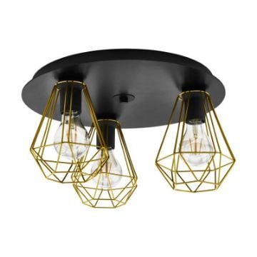 Plafoniera living Eglo Tarbes 2 Black-Brass 43654