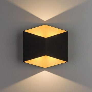 Aplica LED exterior Nowodvorski Triangles Black-Gold 8141 aluminiu negru