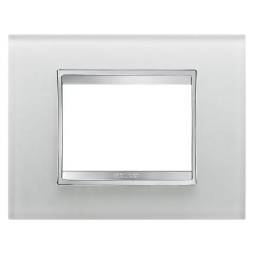 Rama decorativa Gewiss Chorus Lux 3 module Gri Sticla GW16203CG