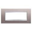 Rama decorativa Gewiss Chorus Lux 6 module Aluminiu texturat GW16206MS
