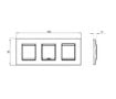 Rama decorativa Gewiss Chorus Lux International 6 module Alba GW16226TB