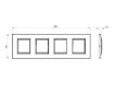 Rama decorativa Gewiss Chorus Lux International 8 module Ardezie GW16228VA