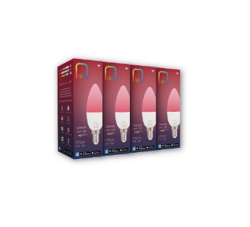 Set 4 becuri LED Nita Smart WIFI Bluetooth C37 5W E14 470lm RGBW