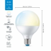 Pachet 3+1 becuri LED WiZ smart WIFI Bluetooth E27 1055lm G95 Tunable White