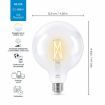 Pachet 5+2 becuri LED WiZ smart WIFI E27 G125 Filament Clear 806lm Tunable White