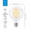 Pachet 3+1 becuri LED WiZ smart WIFI E27 G95 Filament Clear 806lm Tunable White