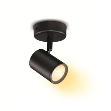 Spot WiZ Imageo Black GU10 4.9W 345lm WiFi BT lumina alba reglabila