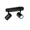 Spot WiZ Imageo Black GU10 2x4.9W 690lm WiFi BT lumina alba reglabila
