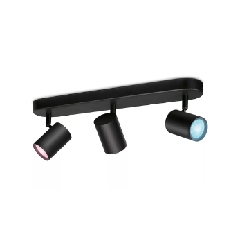 Spot WiZ Imageo Black GU10 3x4.9W 1035lm WiFi BT RGB lumina colorata