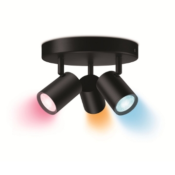 Spot WiZ Imageo Black 3x5W 1035lm WiFi BT lumina colorata