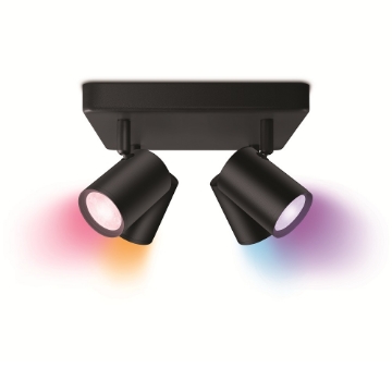 Spot WiZ Imageo Black 4x5W 1380lm WiFi BT lumina colorata