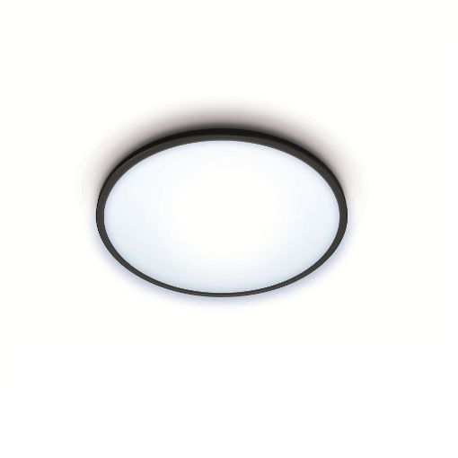Plafoniera LED WiZ SuperSlim Black 14W 1300lm WiFi BT lumina alba reglabila