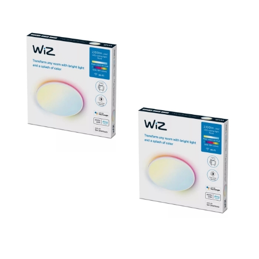 Pachet 2 Plafoniere LED WiZ Rune White 21W 2100lm WiFi BT lumina colorata