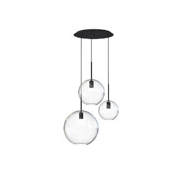Lustra bucatarie Nowodvorski Sphere III Black 7788 sticla transparent