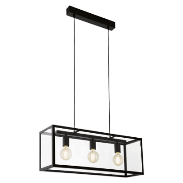Lustra bucatarie Eglo Charterhouse Black 49393 otel negru