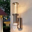 Aplica LED exterior senzor miscare Eglo Trono Stick Silver 94128 sticla transparent