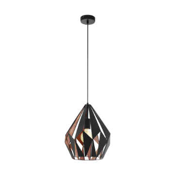 Pendul dormitor Eglo Carlton 1 Black-Copper 49254 otel cupru