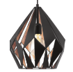 Pendul dormitor Eglo Carlton 1 Black-Copper 49254 otel cupru
