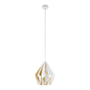 Pendul dormitor Eglo Carlton 1 White-Gold 49932 otel alb