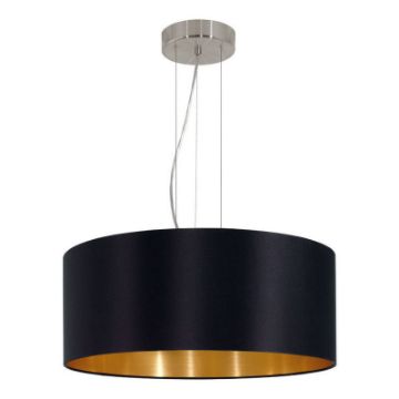 Pendul living Eglo Maserlo Nichel-Black-Gold 31605 textil negru