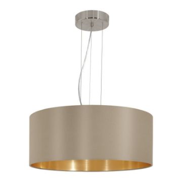Pendul living Eglo Maserlo Nickel-Gray-Gold 31607 textil gri maroniu