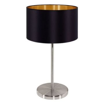 Veioza Eglo Maserlo Nickel-Black-Gold 31627 textil negru