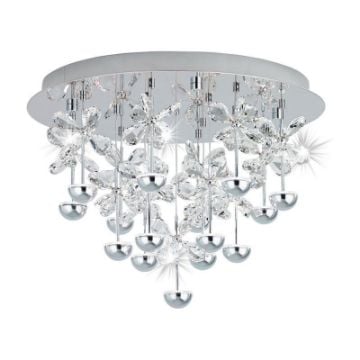 Plafoniera LED Eglo Pianopoli Chrome 39245 sticla transparenta