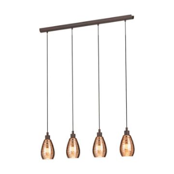 Lustra Eglo Siracusa Brown-Copper 39507 sticla cupru