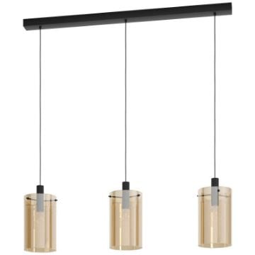 Lustra Eglo Polverara Black-Amber 39539 sticla ambra