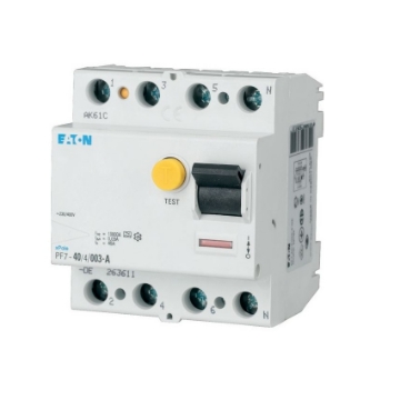 Siguranta automata diferentiala Eaton 4P 25A 10KA 30mA PF7-25/4/003 263584