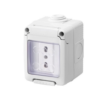 Doza de protectie echipata cu aparataj standard italian, Gewiss 27 Combi, IP55, GW27841