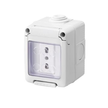 Doza de protectie echipata cu aparataj standard italian, Gewiss 27 Combi, IP55, GW27841