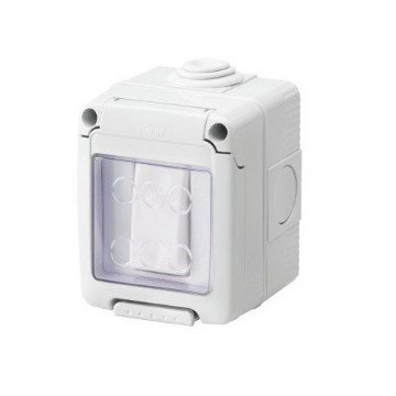 Intrerupator dublu cap scara Gewiss 27 Combi aparent 16AX 1 pol IP55 GW27833