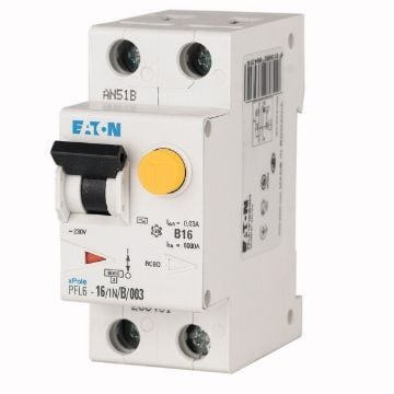 Siguranta diferentiala Eaton 1P+N 30mA 16A 6KA PFL6-16/1N/B/003 286431