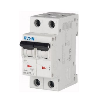 Siguranta automata Eaton 2P 20A 6kA PL6-C20/2 286568