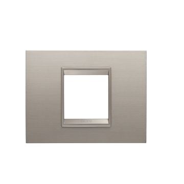 Rama decorativa Gewiss Chorus Lux 2 module Brushed Aluminium GW16202XS