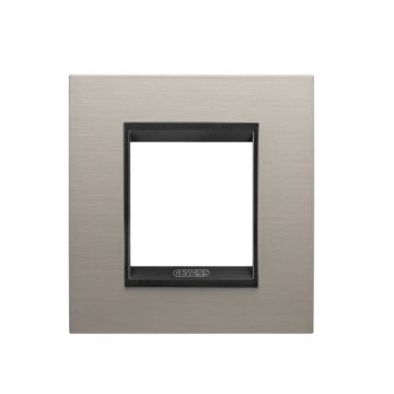 Rama decorativa Gewiss Chorus Lux International 2 module Brushed Aluminium Lavy GW16222WS