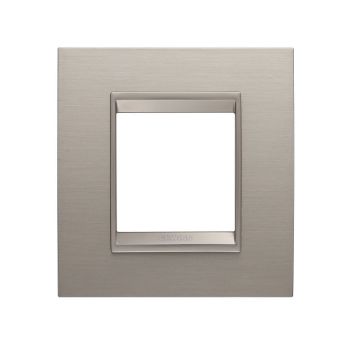 Rama decorativa Gewiss Chorus Lux International 2 module Brushed Aluminium GW16222XS