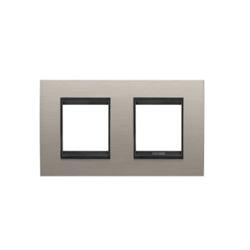Rama decorativa Gewiss Chorus Lux International 4 module Brushed Aluminium Lavy GW16223WS