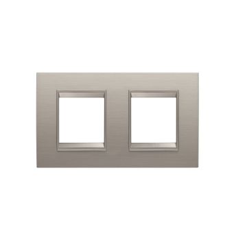 Rama decorativa Gewiss Chorus Lux International 4 module Brushed Aluminium GW16223XS