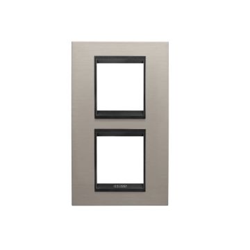 Rama decorativa Gewiss Chorus Lux International 4 module Brushed Aluminium Lavy GW16224WS