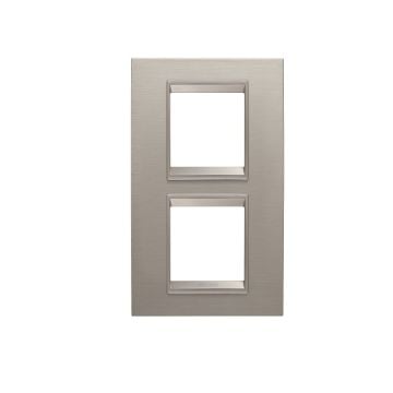 Rama decorativa Gewiss Chorus Lux International 4 module Brushed Aluminium GW16224XS