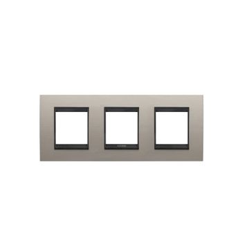Rama decorativa Gewiss Chorus Lux International 6 module Brushed Aluminium Lavy GW16226WS
