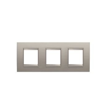 Rama decorativa Gewiss Chorus Lux International 6 module Brushed Aluminium GW16226XS