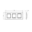 Rama decorativa Gewiss Chorus Lux International 6 module Brushed Aluminium GW16226XS