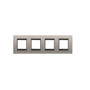 Rama decorativa Gewiss Chorus Lux International 8 module Brushed Aluminium Lavy GW16228WS