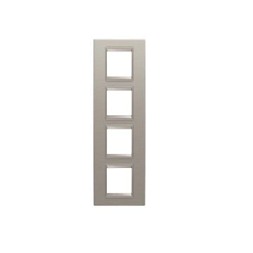 Rama decorativa Gewiss Chorus Lux International 8 module Brushed Aluminium GW16229XS