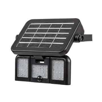 Lampa solara Rabalux Lihull Black 9.6W 500lm 4000k 3.7V 3000mAh senzor miscare 77020