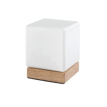 Veioza LED Rabalux Pirit White/Wood 2W 40lm 76003 sticla alba
