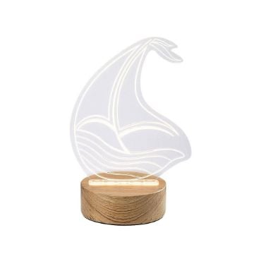 Veioza LED copii Akali Wood Ship 2W 50lm 76001 acril transparent